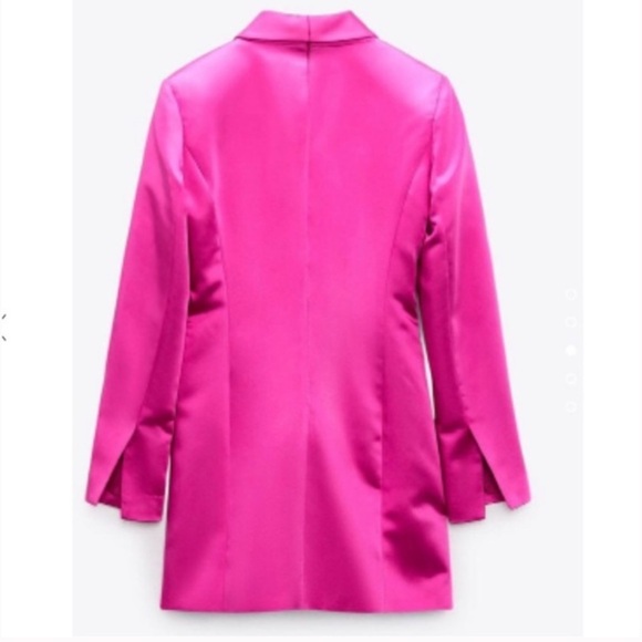 NWT Zara Vibrant Pink Satin Mini Dress - Picture 3 of 9